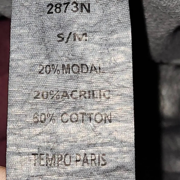 NWT Tempo Paris Womens Charcoal Pocket Tee Small Medium - Picture 5 of 5